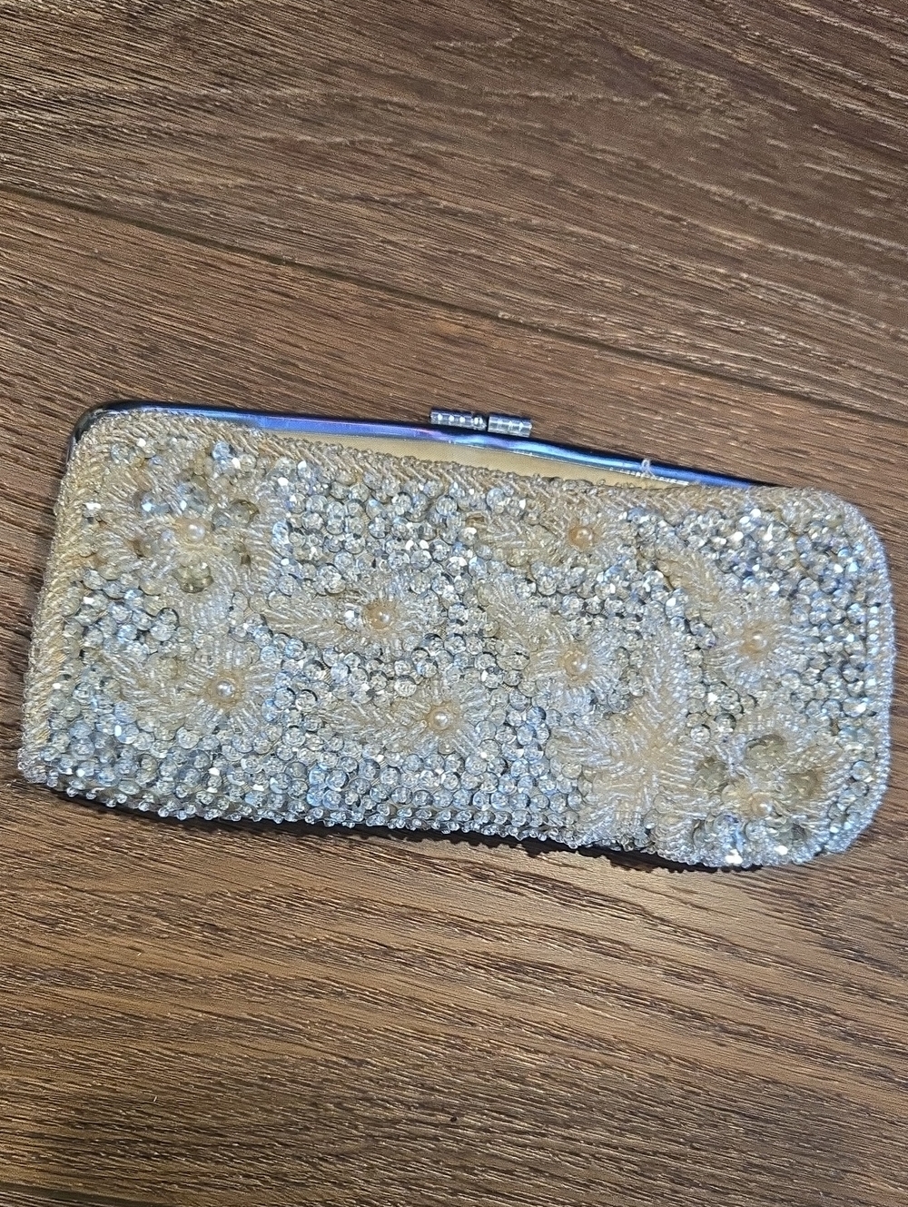 VINTAGE BEADED/SEQUIN FOLD OVER CLUTCH.. #8175